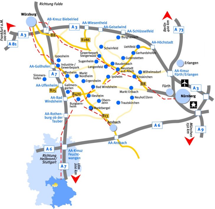 Straßenkarte Landkreis