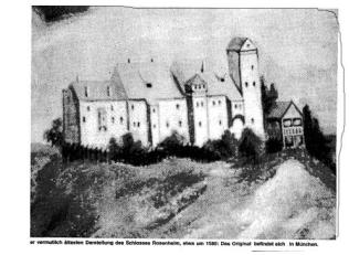 Schloß Rosenheim um 1580 Schloß Rosenheim um 1580