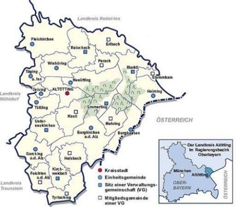 Karte Landkreis Altötting Karte Landkreis Altötting