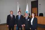 v. l.: Prof. Dr. h.c. Rudolf Mellinghof, Präsident des Bundesfinanzhofs, Bayerns Justizminister Bausback, Prof. Dr. h.c. Nikolay Bondar, Verfassungsrichter, Frau Claudia Crawford, Leiterin des Büros Moskau der Konrad-Adenauer-Stiftung v. l.: Prof. Dr. h.c. Rudolf Mellinghof, Präsident des Bundesfinanzhofs, Bayerns Justizminister Bausback, Prof. Dr. h.c. Nikolay Bondar, Verfassungsrichter, Frau Claudia Crawford, Leiterin des Büros Moskau der Konrad-Adenauer-Stiftung